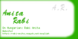 anita rabi business card